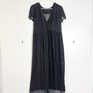 Christy Dawn Black Polka Dot Midi Dress